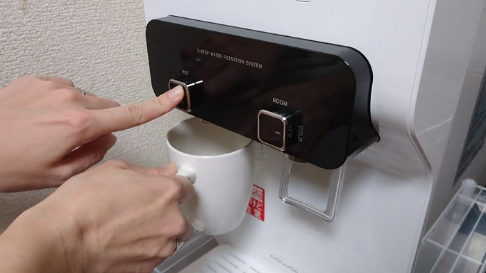 ウォータースタンドの温水の抽出方法2