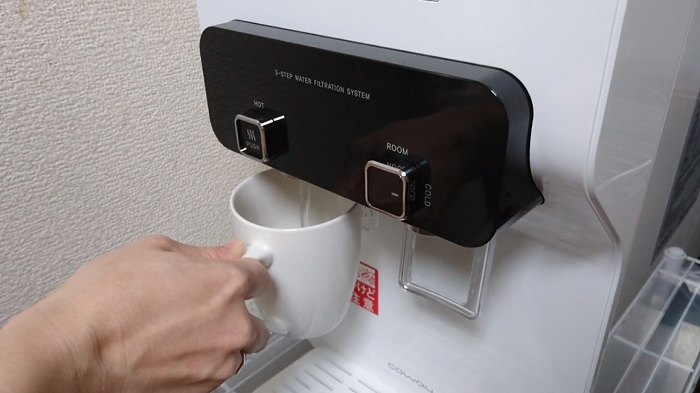 ウォータースタンドの温水の抽出方法3