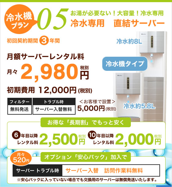 楽水ウォーターサーバー 冷水プラン