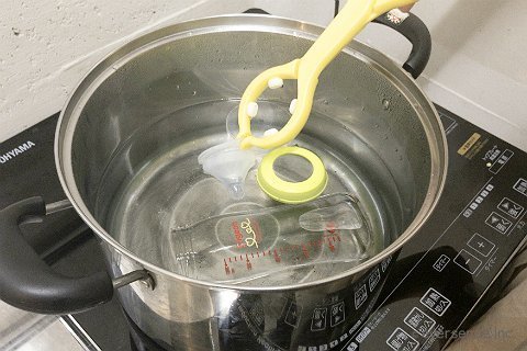 ミルクづくり　煮沸消毒