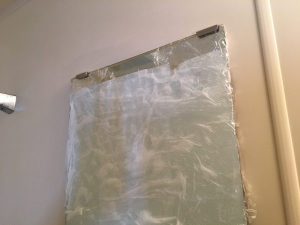 カルキ汚れ　鏡　ラップパック